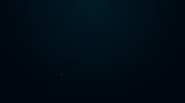 Parlayan neon çizgisi etek simgesi siyah arkaplanda izole edildi. 4K Video hareketli grafik canlandırması.