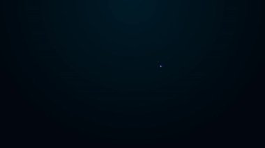 Parlayan neon çizgili tişört simgesi siyah arkaplanda izole edildi. 4K Video hareketli grafik canlandırması.