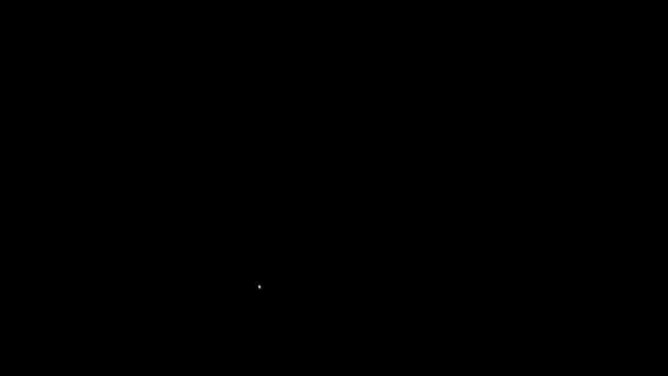 白い線黒の背景に隔離されたセーターアイコン プルオーバーアイコン スウェットシャツのサイン 4Kビデオモーショングラフィックアニメーション — ストック動画