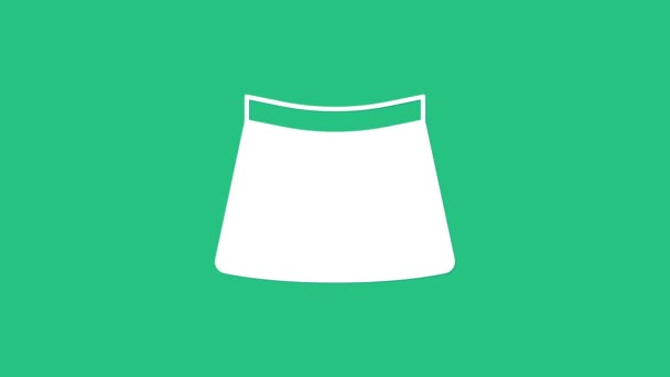 Bílá Sukně Ikona Izolované Zeleném Pozadí Grafická Animace Pohybu Videa — Stock video