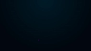 Parlak neon çizgili gömlek simgesi siyah arkaplanda izole edildi. 4K Video hareketli grafik canlandırması.