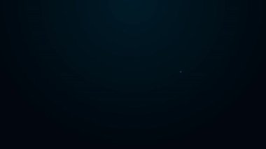 Parlayan neon çizgisi Undershirt simgesi siyah arkaplanda izole edildi. 4K Video hareketli grafik canlandırması.