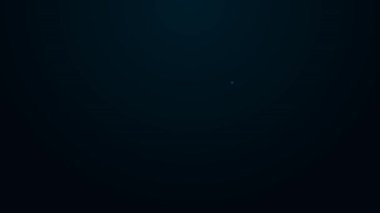 Parlayan neon hattı Summer plaj mayo ikonu siyah arka planda izole edildi. Plaj kadını modası. 4K Video hareketli grafik canlandırması.