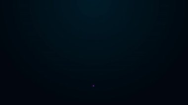 Parlayan neon çizgisi etek simgesi siyah arkaplanda izole edildi. 4K Video hareketli grafik canlandırması.
