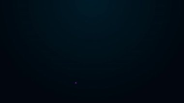 Parlayan neon çizgisi kapüşonlu simgesi siyah arkaplanda izole edildi. Kapüşonlu kazak. 4K Video hareketli grafik canlandırması.