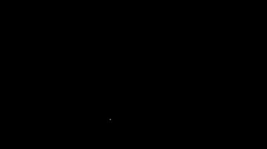Beyaz çizgi kapüşonlu simgesi siyah arkaplanda izole edildi. Kapüşonlu kazak. 4K Video hareketli grafik canlandırması.