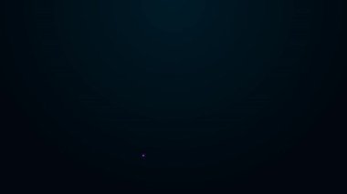 Parlayan neon çizgisi kapüşonlu simgesi siyah arkaplanda izole edildi. Kapüşonlu kazak. 4K Video hareketli grafik canlandırması.