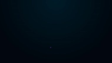 Parlayan neon çizgisi etek simgesi siyah arkaplanda izole edildi. 4K Video hareketli grafik canlandırması.