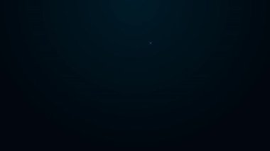 Parlayan neon çizgisi Undershirt simgesi siyah arkaplanda izole edildi. 4K Video hareketli grafik canlandırması.
