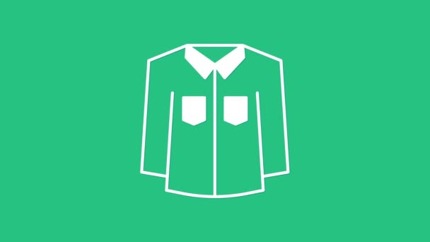 Символ Белой Рубашки Выделен Зеленом Фоне Видеографическая Анимация — стоковое видео