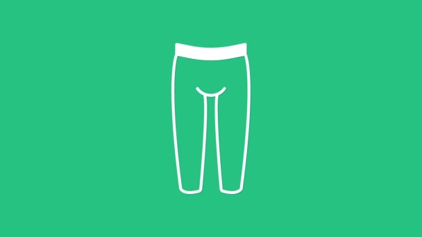 Ikona White Leggings Izolovaná Zeleném Pozadí Grafická Animace Pohybu Videa — Stock video