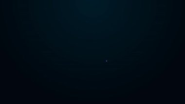 Parlayan neon çizgisi simgesi siyah arkaplanda izole edildi. Kadın el çantası işareti. Glamour günlük bagaj sembolü. 4K Video hareketli grafik canlandırması.