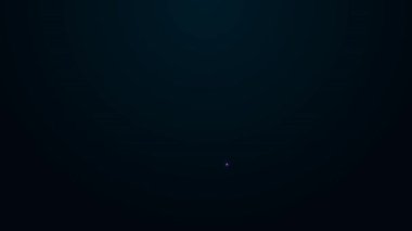 Siyah arka planda izole edilmiş klinik rekor simgesi olan parlak neon çizgisi tıbbi pano. Reçete, tıbbi kontrol işaretleri raporu. 4K Video hareketli grafik canlandırması.