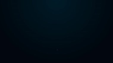 Parlayan neon hattı siyah arka planda izole edilmiş insan kırık kemik ikonu. 4K Video hareketli grafik canlandırması.