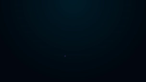 黒の背景に孤立したネオンラインブラアイコンを光る ランジェリーシンボル 4Kビデオモーショングラフィックアニメーション — ストック動画