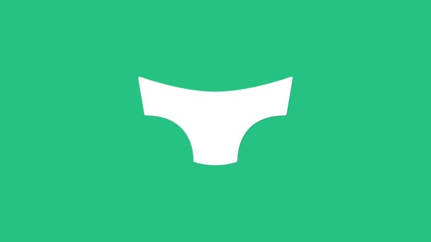 White Men Underpants Icon Isolated Green Background Man Underwear Video — Stock Video