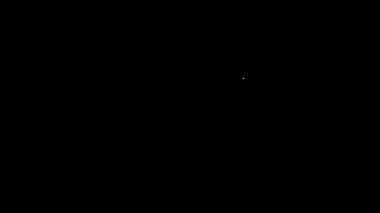 Beyaz çizgi Doktor atama simgesi siyah arkaplanda izole edildi. Takvim, planlama kurulu, ajanda, danışman doktor. 4K Video hareketli grafik canlandırması.