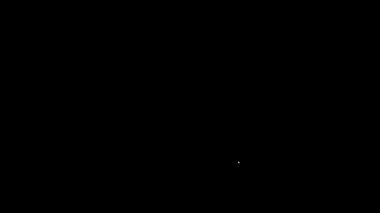 Beyaz çizgi sertifika şablonu simgesi siyah arkaplanda izole edildi. Başarı, ödül, diploma, burs, diploma kavramları. 4K Video hareketli grafik canlandırması.