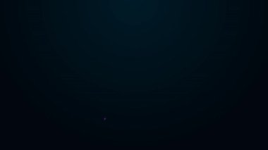 Parlayan neon hattı hastane tabela simgesi siyah arka planda izole edildi. 4K Video hareketli grafik canlandırması.