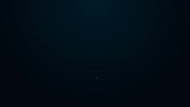 Parlayan neon hattı insan böbrekleri simgesi siyah arka planda izole edildi. 4K Video hareketli grafik canlandırması.