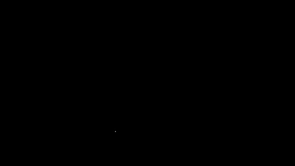 Ікона Білої Лінії Лікарня Ізольована Чорному Тлі Відеографічна Анімація — стокове відео