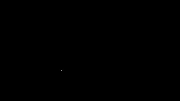 黒の背景に分離された白い線超音波アイコン 医療機器 4Kビデオモーショングラフィックアニメーション — ストック動画