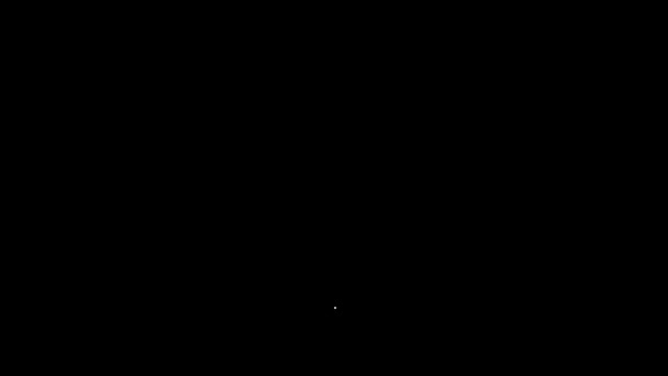 Біла Лінія Значок Медичного Інструменту Стетоскопа Ізольовано Чорному Тлі Відео — стокове відео