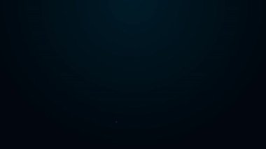 Parlayan neon hattı Pipette simgesi siyah arkaplanda izole edildi. Tıbbi elementler, kimya laboratuarı ekipmanları. Damlalı boru. Tıp sembolü. 4K Video hareketli grafik canlandırması.
