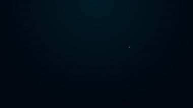 Parlayan neon hat IV torba ikonu siyah arkaplanda izole edildi. Kan torbası. Kan bağışı konsepti. Tedavi ve terapi kavramı, kemoterapi. 4K Video hareketli grafik canlandırması.
