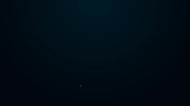 Siyah zemin üzerinde kalkan simgesi olan parlak neon çizgili ev. Sigorta konsepti. Güvenlik, güvenlik, koruma, konsept koruma. 4K Video hareketli grafik canlandırması.