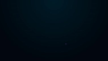 Siyah zemin üzerinde kalkan simgesi olan parlak neon çizgili araba. Sigorta konsepti. Güvenlik, güvenlik, koruma, konsept koruma. 4K Video hareketli grafik canlandırması.