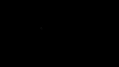 Beyaz çizgi Garaj simgesi siyah arkaplanda izole edildi. 4K Video hareketli grafik canlandırması.