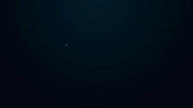 Parlayan neon hattı Garaj simgesi siyah arkaplanda izole edildi. 4K Video hareketli grafik canlandırması.