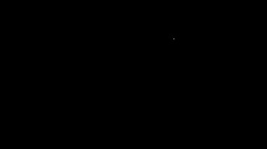 Beyaz çizgi kredi kartı simgesi siyah arkaplanda izole edildi. Çevrimiçi ödeme. Nakit çekilmesi. Finansal operasyonlar. Alışveriş tabelası. 4K Video hareketli grafik canlandırması.