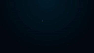 Parlayan neon çizgisi ev sözleşmesi ikonu siyah arka planda izole edildi. Sözleşme oluşturma hizmeti, belge oluşumu, başvuru formu bileşimi. 4K Video hareketli grafik canlandırması.