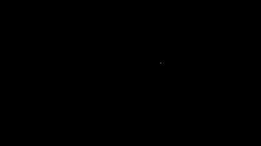 Beyaz çizgi ev simgesi siyah arkaplanda izole edildi. Ev sembolü. 4K Video hareketli grafik canlandırması.