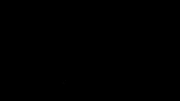 黒の背景に隔離されたホワイトハウスのキーアイコン 4Kビデオモーショングラフィックアニメーション — ストック動画