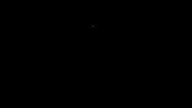 Siyah arka planda izole edilmiş indirimli etiket simgesine sahip Beyaz Hat Evi. Emlak evi. Kredi yüzdesi sembolü. 4K Video hareketli grafik canlandırması.