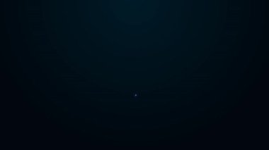 Parlayan neon hattı Radar simgesi siyah arkaplanda izole edildi. Arama sistemi. Uydu sinyali. 4K Video hareketli grafik canlandırması.