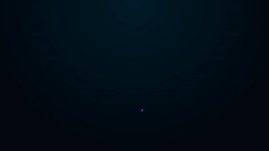 Parlayan neon hattı mobil kayıt simgesi siyah arkaplanda izole edildi. Mikrofonlu cep telefonu. Ses kaydedici uygulama akıllı telefon arayüzü. 4K Video hareketli grafik canlandırması.