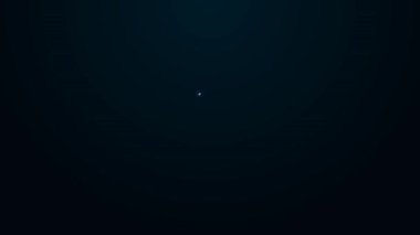 Parlayan neon hattı gazetecilik soruşturma ikonu siyah arka planda izole edildi. Mali suçlar, vergi kaçakçılığı, kara para aklama, yolsuzluk. 4K Video hareketli grafik canlandırması.