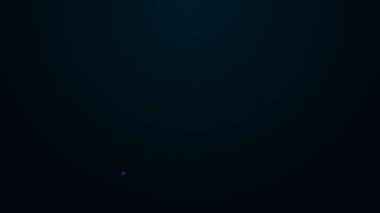 Parlayan neon hattı suç haber simgesi siyah arkaplanda izole edildi. 4K Video hareketli grafik canlandırması.