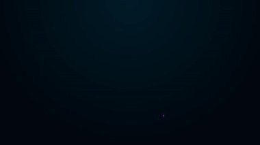Parlayan neon çizgisi Not Defteri simgesi siyah arkaplanda izole edildi. Spiral not defteri simgesi. Okul defteri. Yazı tahtası. Okul günlüğü. 4K Video hareketli grafik canlandırması.