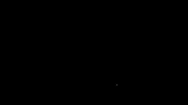 Siyah arkaplanda beyaz çizgi canlı haber simgesi izole edildi. Canlı haberler, sıcak haberler. 4K Video hareketli grafik canlandırması.