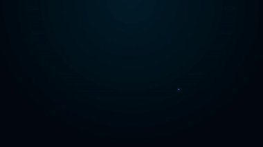 Parlayan neon hattı dünya haber simgesi siyah arkaplanda izole edildi. Flaş haber, dünya haber kanalı. 4K Video hareketli grafik canlandırması.