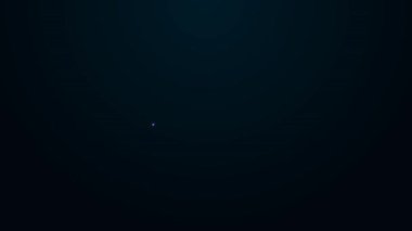 Parlayan neon hattı dünya haber simgesi siyah arkaplanda izole edildi. Flaş haber, dünya haber kanalı. 4K Video hareketli grafik canlandırması.