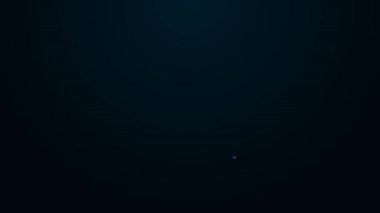 Parlayan neon hattı dünya haber simgesi siyah arkaplanda izole edildi. Flaş haber, dünya haber kanalı. 4K Video hareketli grafik canlandırması.