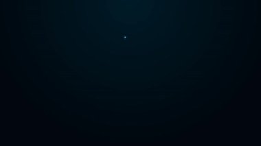 Parlayan neon hattı haber simgesi siyah arkaplanda izole edildi. Gazete tabelası. Kitle iletişim sembolü. 4K Video hareketli grafik canlandırması.
