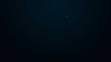 Parlayan neon hattı Siyah arkaplanda izole edilmiş hesap ekranı simgesi oluştur. 4K Video hareketli grafik canlandırması.