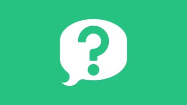 Beyaz Konuşma baloncuk sohbet simgesi yeşil arkaplanda izole. İleti simgesi. İletişim ya da yorum sohbet sembolü. 4K Video hareketli grafik canlandırması.